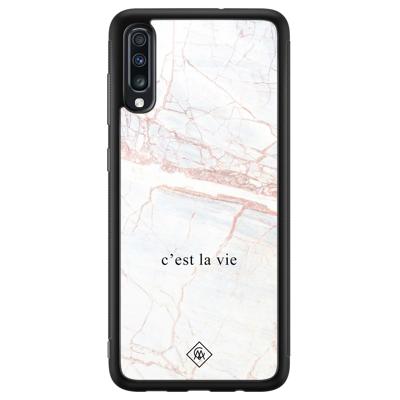 Samsung Galaxy A50 glazen hardcase - C'est la vie Samsung Galaxy A50 glazen hardcase - C'est la vie