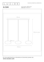 Lucide ELYSEE - Hanglamp - 3xE27 - Opaal - thumbnail