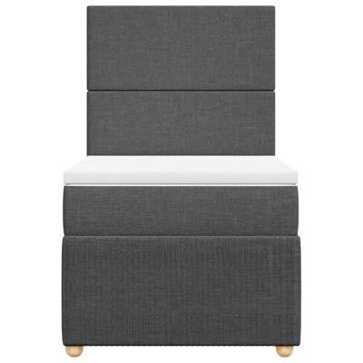 Boxspring met matras stof donkergrijs 90x200 cm
