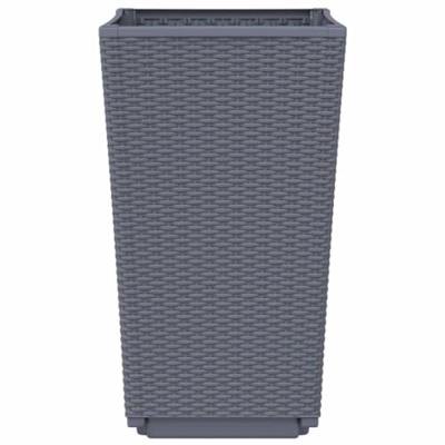 VidaXL Plantenbakken 4 st 32,5x32,5x57 cm polypropeen grijs