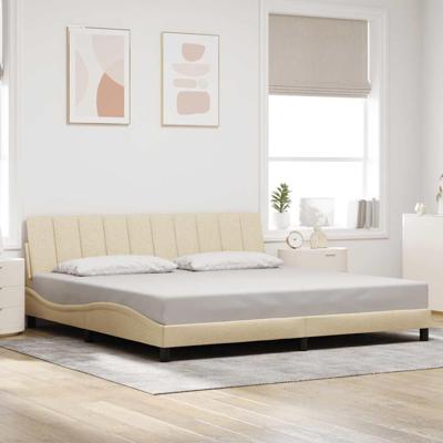 Bedframe zonder matras "Hanko" stof crèmekleurig 200x200 cm