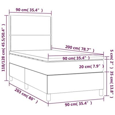 Boxspring met matras en LED fluweel roze 90x200 cm