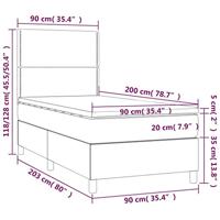 Boxspring met matras en LED fluweel roze 90x200 cm - thumbnail