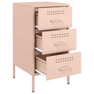 Nachtkastjes 2 st 36x39x68 cm staal roze
