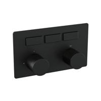 Brauer Black Carving - 3 Weg - Inbouwthermostaat - Drukknoppen - In/afbouwdelen - Mat Zwart - thumbnail