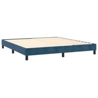 Boxspring met matras fluweel donkerblauw 160x200 cm - thumbnail