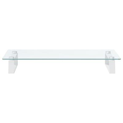 VidaXL Monitorstandaard 60x35x8 cm gehard glas en metaal wit VidaXL Monitorstandaard 60x35x8 cm gehard glas en metaal wit