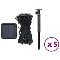 VidaXL 5 st lichtslinger met 200 led&apos;s solar binnen/buiten warmwit - thumbnail