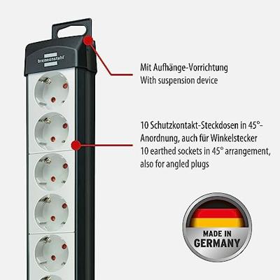 Brennenstuhl Premium-Line stekkerdoos 10-voudig zwart/lichtgrijs 3m H05VV-F 3G1,5 - 1951500100 - thumbnail