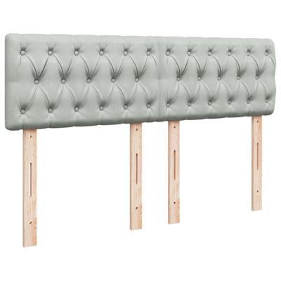 Boxspring met matras fluweel lichtgrijs 140x190 cm