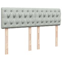Boxspring met matras fluweel lichtgrijs 140x200 cm - thumbnail