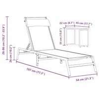 Ligstoelen met tafel 3 pcs Zwart en antraciet 197 x 54 x 86 cm - thumbnail