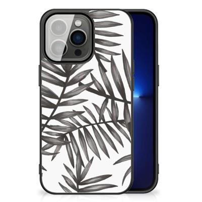 iPhone 13 Pro Bloemen Hoesje Leaves Grey iPhone 13 Pro Bloemen Hoesje Leaves Grey