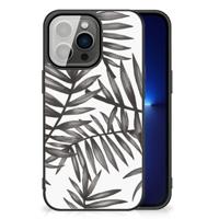 iPhone 13 Pro Bloemen Hoesje Leaves Grey - thumbnail