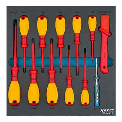 HAZET Schroevendraaierset - geïsoleerd 163-546/12 - Kruiskop profiel PH, Binnen-TORX®-profiel, Sleufprofiel - 12-delig - 0,4 x 2,5 - 0,8 x 4 - PH1 - HAZET Schroevendraaierset - geïsoleerd 163-546/12 - Kruiskop profiel PH, Binnen-TORX®-profiel, Sleufprofiel - 12-delig - 0,4 x 2,5 - 0,8 x 4 - PH1 -