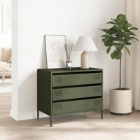 Dressoir 68x39x58,5 cm koudgewalst staal olijfgroen - thumbnail