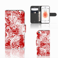 Telefoonhoesje met Naam Apple iPhone 5 | 5s | SE Angel Skull Rood - thumbnail