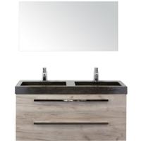 Seville Badmeubelset 120 cm - 2 Laden Craft Oak - Wastafel Lucca Dubbel met Spiegel - thumbnail