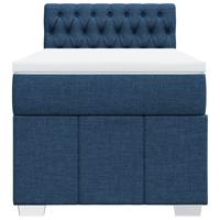 Boxspring met matras stof blauw 90x200 cm - thumbnail