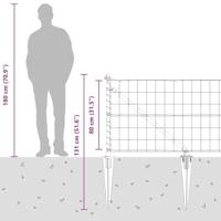VidaXL Hek met paal grijs 0,8 x 10 m staal en pvc - thumbnail