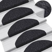 VidaXL Trapmatten zelfklevend 5 stuks 65x21x4 cm zwart halfrond groot - thumbnail