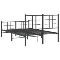 Bedframe met hoofd- en voeteneinde metaal zwart 120x200 cm - thumbnail