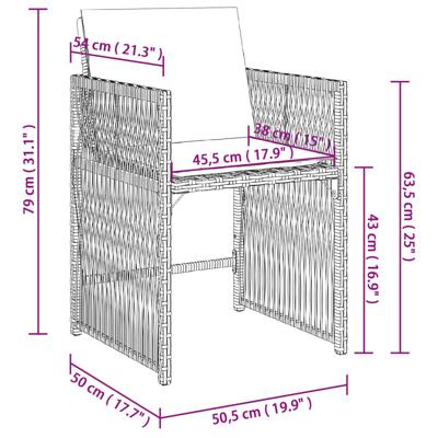 5-delige Tuinset met kussens poly rattan beige - thumbnail