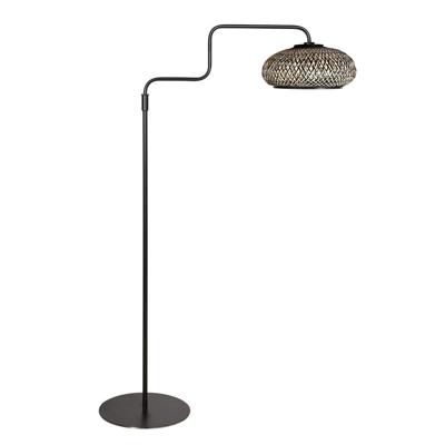Steinhauer VloerlampBloeba zwart met rotan kap - 4505ZW