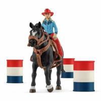Schleich farm world barrel racing met cowgirl 42576 - thumbnail