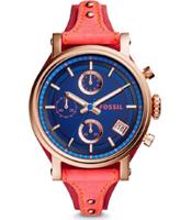 Horlogeband Fossil ES4115 Onderliggend Leder Rood 18mm - thumbnail