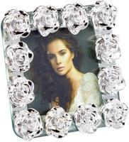 Rose portretlijst 7,5x7,5cm zilver - thumbnail