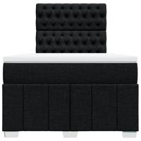 Boxspring met matras stof zwart 120x190 cm - thumbnail