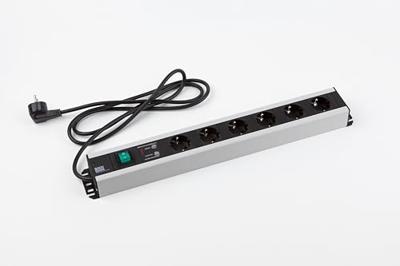 Bachmann 300.011 Overspanningsveilige stekkerdoos Aluminium, Zwart Randaarde stekker