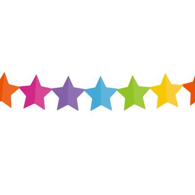 Slinger sterren gekleurd 6 meter Slinger sterren gekleurd 6 meter