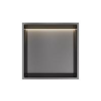 Hotbath &MORE Inbouwnis 30x30x10cm met LED IP44 Geborsteld Gunmetal PVD - thumbnail