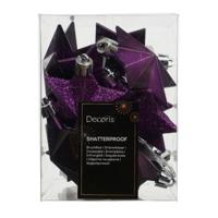 Ster kunststof L9b9h12 cm vijg 12 st Shatterproof Decoris - Decoris - thumbnail