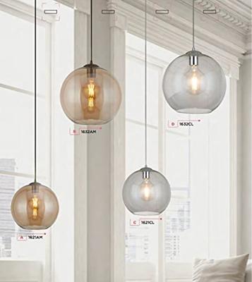 Searchlight Glazen hanglampBalls Ø 25cm grijs met helderglas - 1621CL