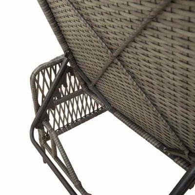 Ligbed met kussen 1-persoon Grijs 157 x 55 x 92cm poly rattan
