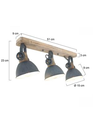 Steinhauer PlafondspotGearwood 3-lichts - 2133GR