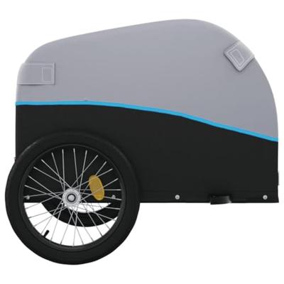 Fietstrailer 30 kg ijzer zwart en blauw - thumbnail