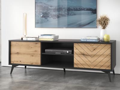 Tv-meubel ADAMAS 2 deuren zwart/evoke eik Tv-meubel ADAMAS 2 deuren zwart/evoke eik