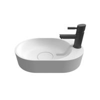 Waskom Riho Essence Ovaal Met Kraangat 48x32 cm Mat Wit - thumbnail