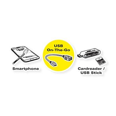 ROLINE USB 3.2 Gen 1 Type C kabel, C-A, M/F, OTG, zwart, zwart, 0,15 m