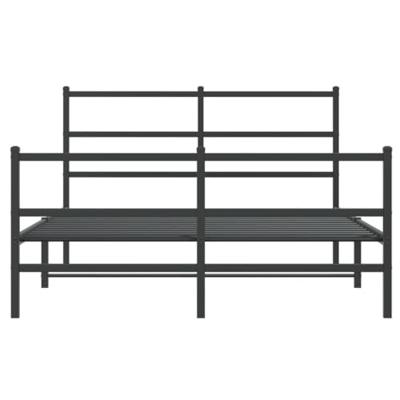 Bedframe met hoofd- en voeteneindemetaal zwart 140x190 cm
