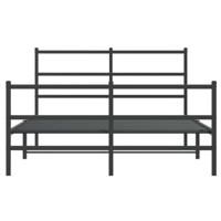 Bedframe met hoofd- en voeteneindemetaal zwart 140x190 cm - thumbnail