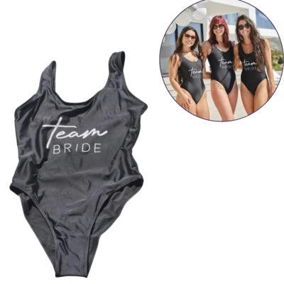 Ginger Ray badpak team bride zwart maat l | 8 stuks