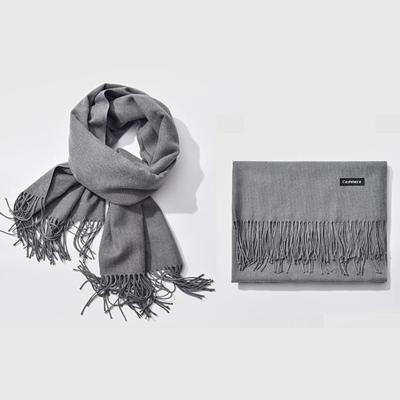 Herfst- en winterseizoen klassieke effen kleur imitatie kasjmier sjaal grootte: 60 * 200cm(Grey)