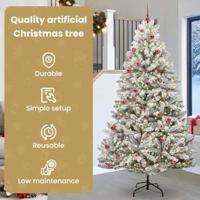 VidaXL Kunstkerstboom met 300 led groen en wit 300 cm pvc en metaal - thumbnail