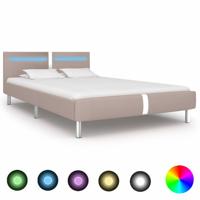 Bedframe met LED kunstleer cappuccino 120x200 cm - thumbnail