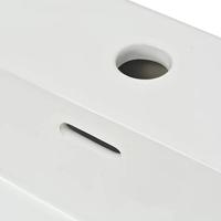 VidaXL Wastafel met kraangat wit 76x42,5x14,5 cm kermiek - thumbnail